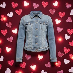 Aeropostale Jacket Womens Medium Blue Jeans Demin Distressed Trucker Boho 90s